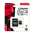 256GB microSDXC Kingston CL10 UHS-I 80R + SD adap.
