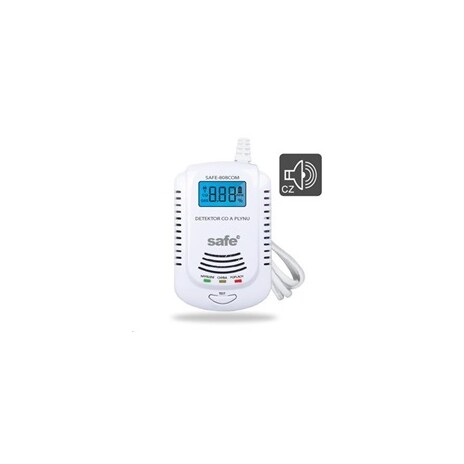 SAFEHOME 2 v 1 kombinovaný detektor CO, hořlavých a výbušných plynů s LCD displejem a systémem hlasového varování (CZ)