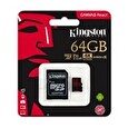Kingston paměťová karta 64GB Canvas React micro SDXC UHS-I V30 (čtení/zápis: 100/80MB/s) + SD adaptér